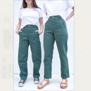 Beaton Linen Utility Pant in Forest size 4